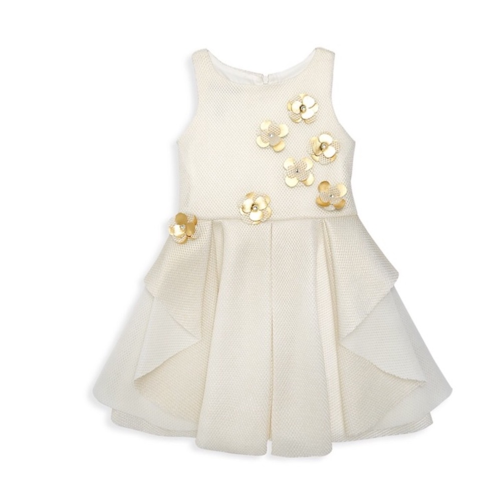 BISCOTTI Little Girl's Floral Appliqué Dress 2T
